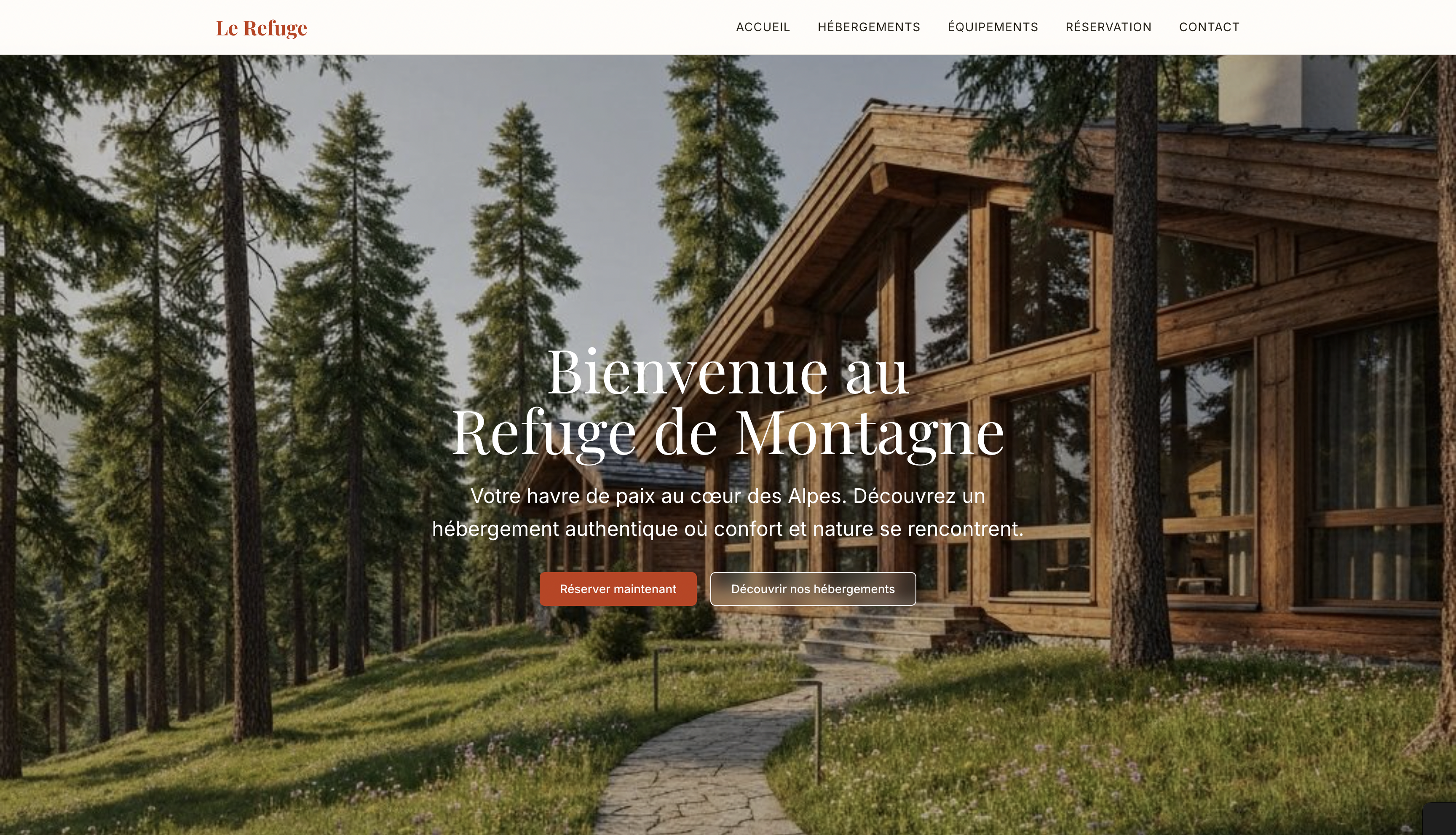 Le Refuge — aperçu du site